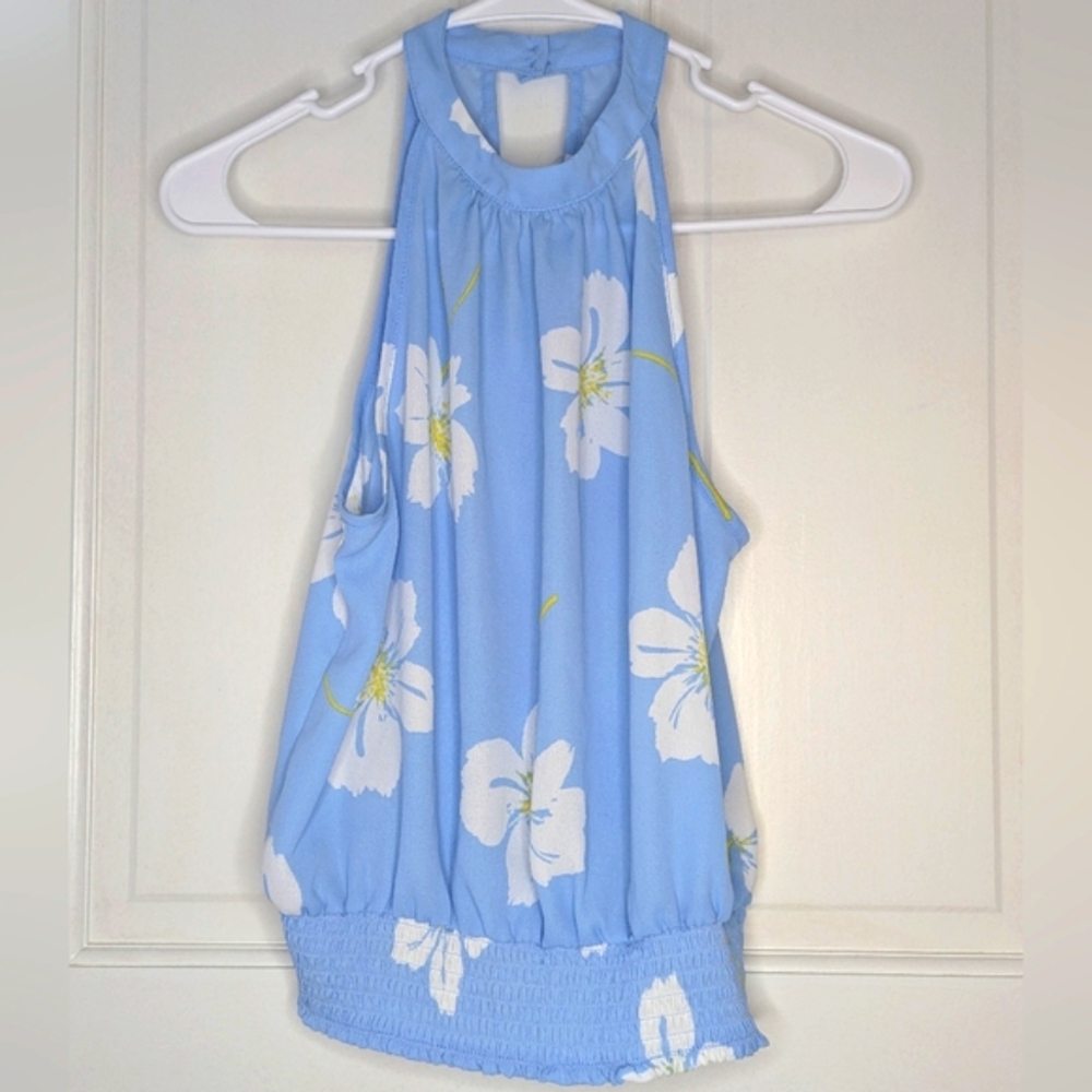 Sienna Sky Blue And White Floral Top